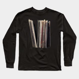 Vinyl record collection with plastic sleeves Long Sleeve T-Shirt